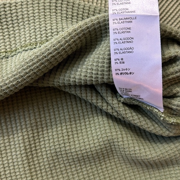 Pilcro Anthro Moira Waffle Knit Weave Cotton Thermal V Neck - Picture 4 of 10